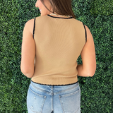 Embroidered Knit Tank Top