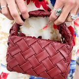 Moxie Heat Pressed Faux Woven Mini Crossbody Bag