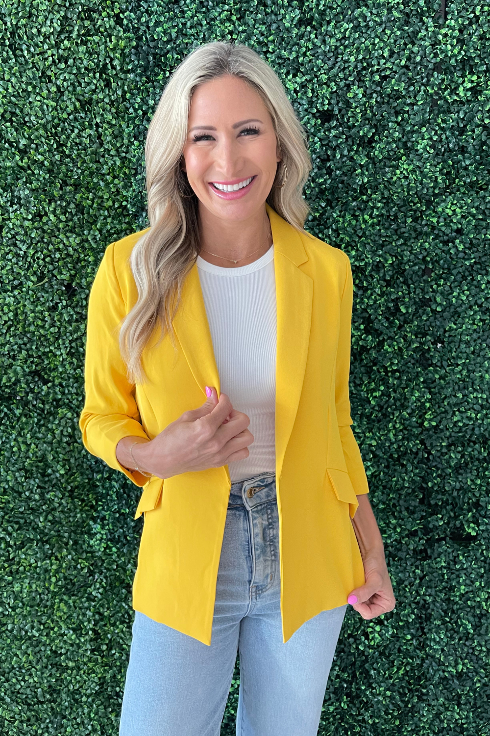 Recycled Shirred Sleeve Blazer