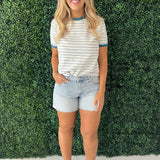 Jane High Rise Long Short w/ Raw Hem