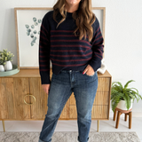 Long Sleeve Crew Neck Dropped Shoulder Sweater