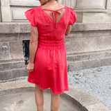 V-Neck Ruffle Sleeve Mini Dress