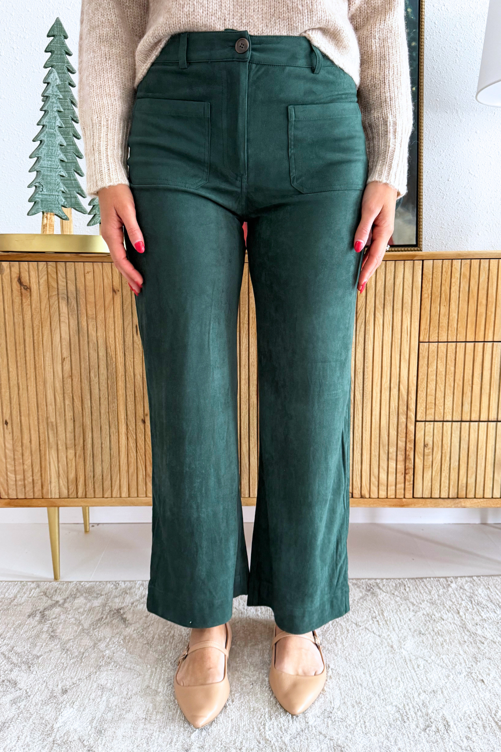 Suede Wide Leg Pant