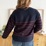 Long Sleeve Crew Neck Dropped Shoulder Sweater