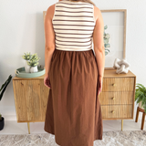Sleeveless Striped Midi Dress