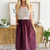 Sleeveless Striped Midi Dress