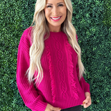 Long Sleeve Mock Neck Sweater w/ Fringe