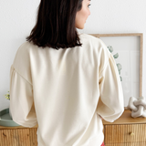 Solid 3/4 Peasant Sleeve Sweatshirt Top