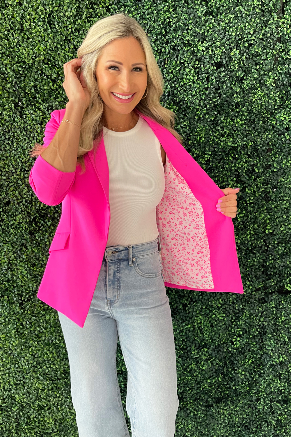 Recycled Shirred Sleeve Blazer