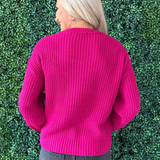 Long Sleeve Mock Neck Sweater w/ Fringe