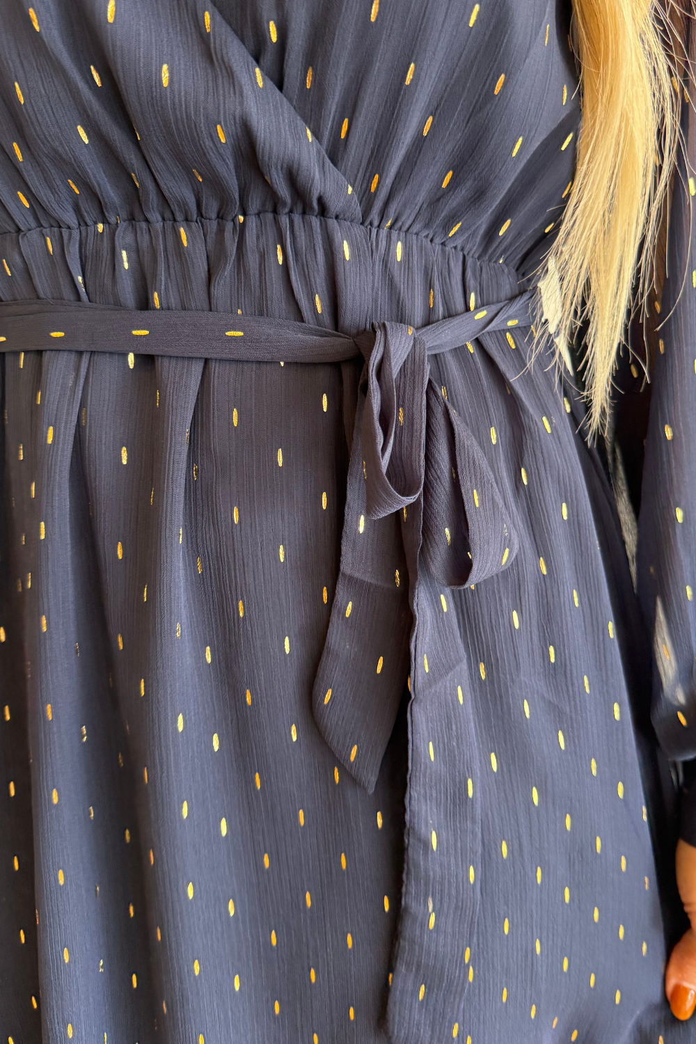 Tie Waist Balloon Sleeve Mini Dress