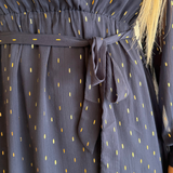 Tie Waist Balloon Sleeve Mini Dress