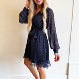 Tie Waist Balloon Sleeve Mini Dress