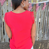 Lace Trim Sleeveless Top