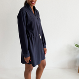 Drawstring Long Sleeve Dress