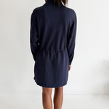 Drawstring Long Sleeve Dress