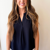 Shirring Shoulder Sleeveless Top