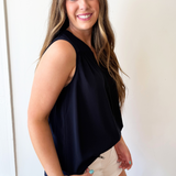 Shirring Shoulder Sleeveless Top