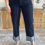 Fay High Rise Fab Ab Straight Leg Roll Up Raw Hem