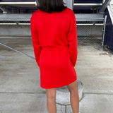 Drawstring Long Sleeve Dress