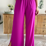 Side Slit Wide Leg Pants