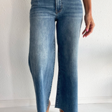 Ryan High Rise Fab Ab Super Wide Leg Raw Hem