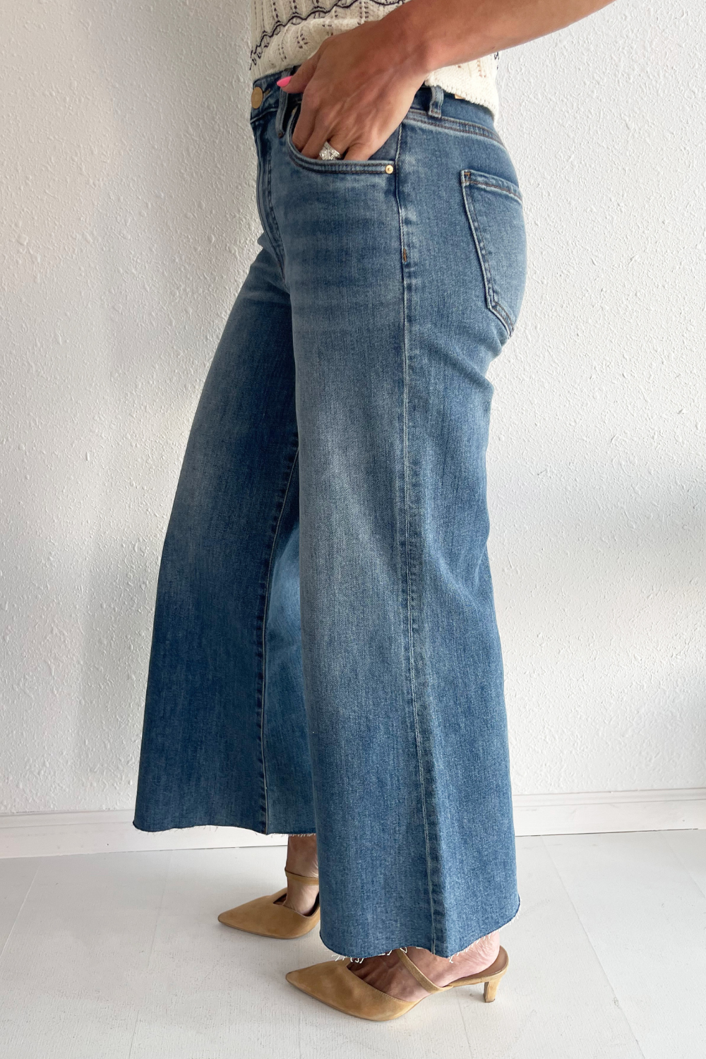 Ryan High Rise Fab Ab Super Wide Leg Raw Hem