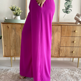 Side Slit Wide Leg Pants