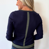 Long Sleeve V-Neck Colorblock Sweater