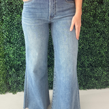 Ryan High Rise Fab Ab Super Wide Leg Raw Hem