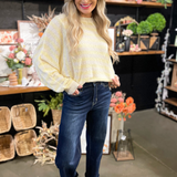 Striped Batwing Sleeve Sweater