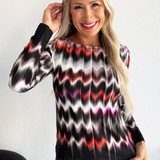 Long Sleeve Boat Neck Knit Top