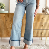 Meg High Rise Fab Ab Wide Legs Roll Up Regular Hem