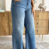 Ryan High Rise Fab Ab Super Wide Leg Raw Hem