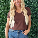 Cotton Jersey V Neck T-Shirt