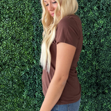 Cotton Jersey V Neck T-Shirt