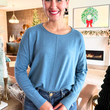 Center Seam Boat Neck Sweater