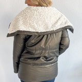 Faux Fur Sherpa Collar Coat
