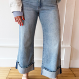 Meg High Rise Fab Ab Wide Legs Roll Up Regular Hem
