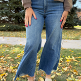 Ryan High Rise Fab Ab Super Wide Leg Raw Hem