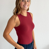 Round Neck Sleeveless Bodysuit