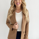Solid Boyfriend Blazer W/ Princess Darts