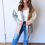 Striped Cardigan with Patch Pockets - The 308 Boutique