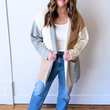 Striped Cardigan with Patch Pockets - The 308 Boutique