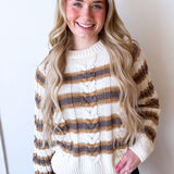 Long Sleeve Knitted Striped Sweater