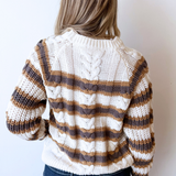 Long Sleeve Knitted Striped Sweater