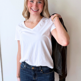 Cotton Jersey V Neck T-Shirt - The 308 Boutique
