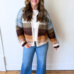 Color Block Open Knit Cardigan - The 308 Boutique