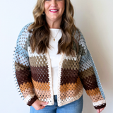 Color Block Open Knit Cardigan - The 308 Boutique