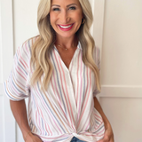 Front Twist Detail Collar Blouse